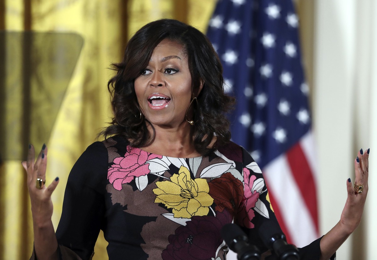 First lady Michelle Obama speaks as she welcomes community leaders from across the country to celebrate the successes and share best practices to continue the work of the Mayor's Challenge to End ...