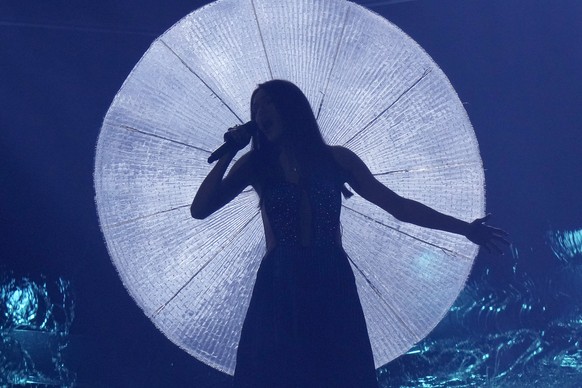 Vladana from Montenegro singing &#039;Breathe&#039; performs during rehearsals at the Eurovision Song Contest in Turin, Italy, Wednesday, May 11, 2022. (AP Photo/Luca Bruno)