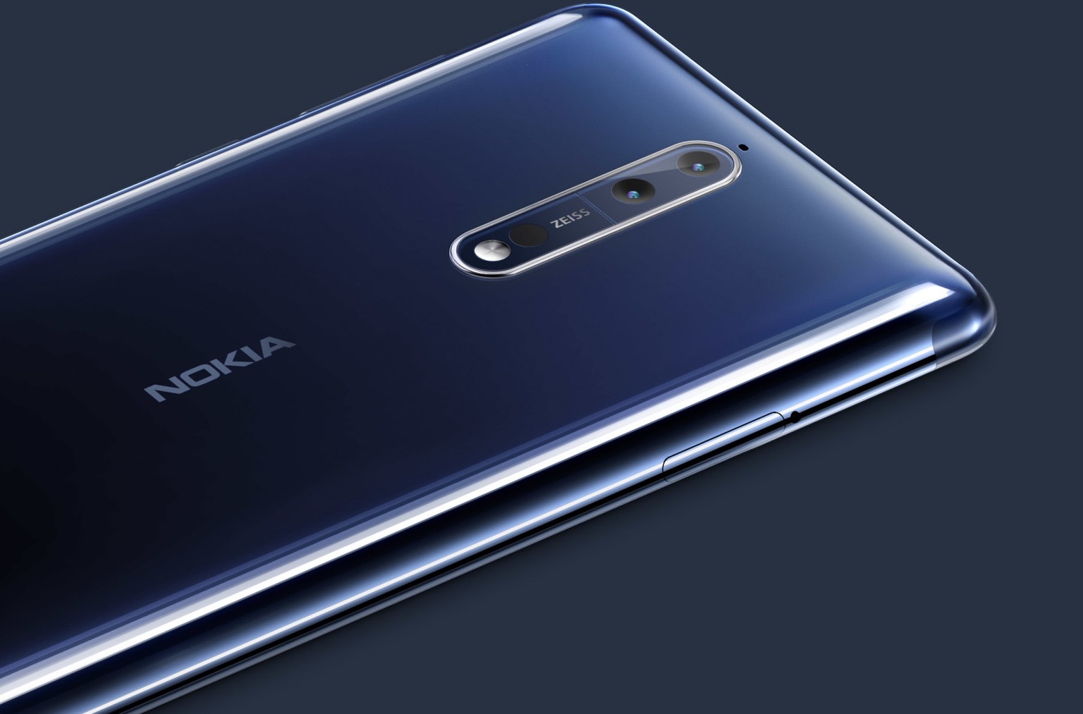 Das Nokia 8 gibt es mit hochglanz (Bild) und matter Rückseite.