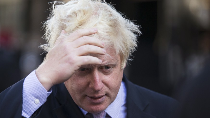 LONDON, ENGLAND - SEPTEMBER 02: Boris Johnson, the Mayor of London, prepares to be interviewed in Leicester Square following his regular &#039;Ask Boris&#039; phone-in show on LBC talk radio on Septem ...