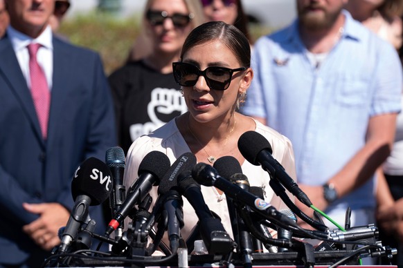 FILE - Marina Lacerda speaks during a news conference at the U.S. Capitol, Sept. 3, 2025, in Washington. (AP Photo/Jose Luis Magana, File)
Marina Lacerda
