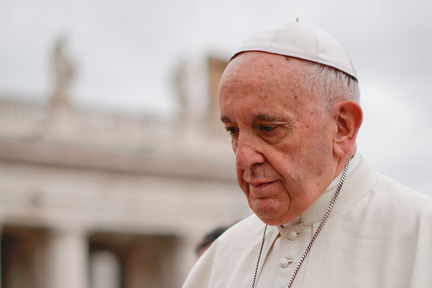 In this photo dated Wednesday, April 11, 2018, Pope Francis arrives in St.Peter&#039;s Square at the Vatican for his weekly general audience. In an extraordinary letter published Wednesday April 11, 2 ...