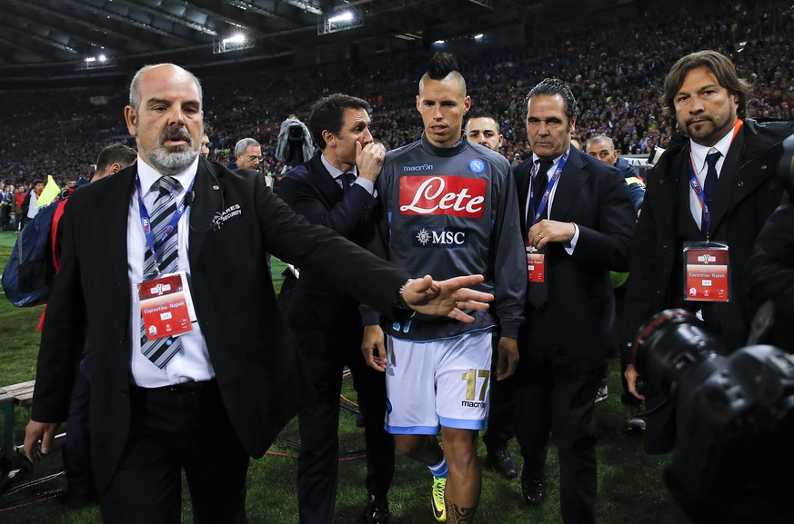 Napoli-Captain Marek Hamsik versuchte die Fans zu beruhigen.