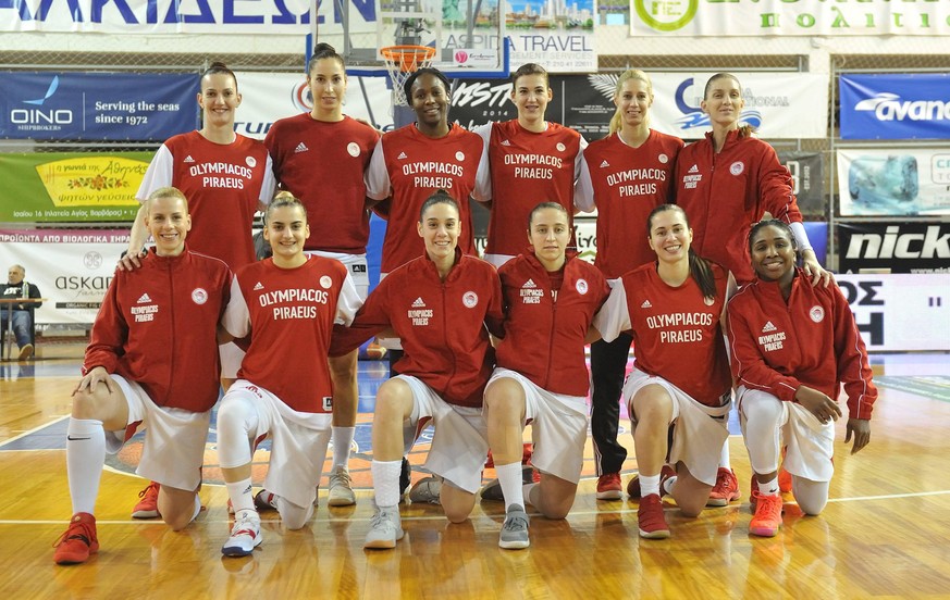 Euroleague Frauen Tasos Kampouris Hall Chalkida, 16.01.2019 Olympiakos Pir�us - Sopron Basket Mannschaftsfoto Olympiakos Pir�us Olympiakos Pir�us - Sopron Basket PUBLICATIONxNOTxINxGRE ANE4684272