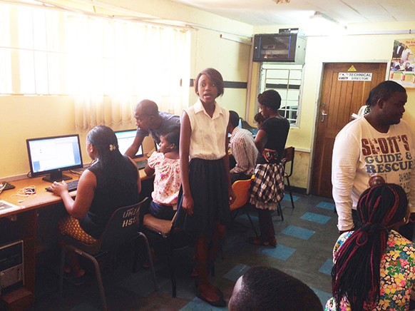 Newsroom of UNZA Radio at the University.