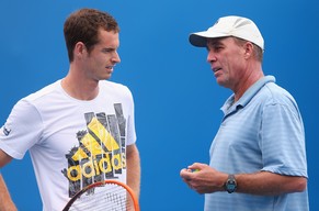 Murray und Lendl im Training in Indian Wells.