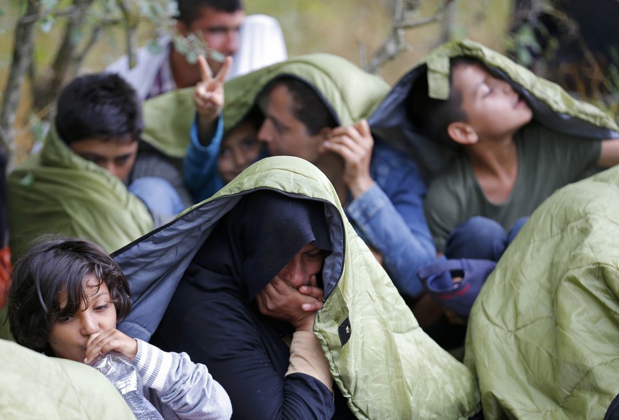 Flüchtlinge nahe der ungarischen Grenze.