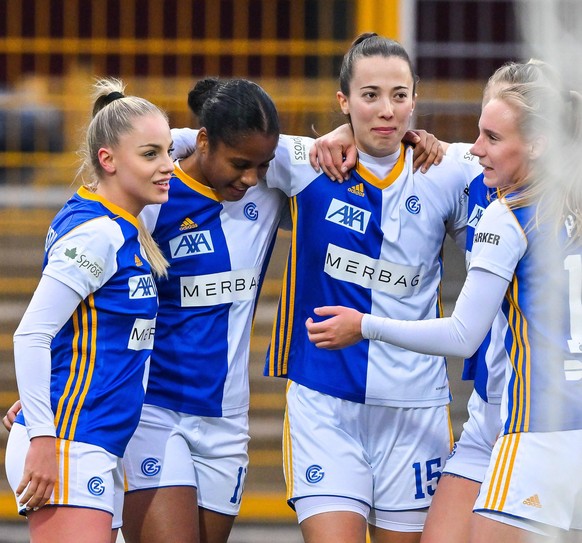 IMAGO / Sports Press Photo

Lugano, Switzerland, 12.03.22 GC Zuerich temmates celebrate Marta Cazalla Garcia ( 15 GC Zuerich) after 0-3 during the Axa Women Super League match between FC Lugano and GC ...