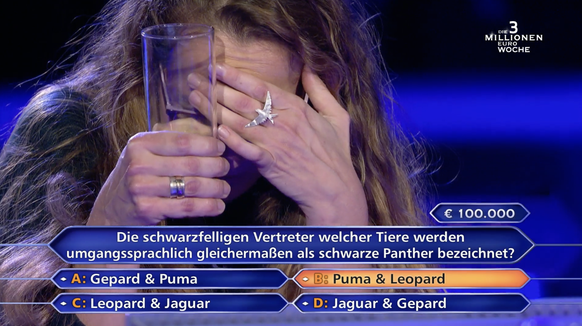 Wer wird Millionär: Die 3 Millionen Show bei RTL mit Günther Jauch. Für dieses Kandidatin ging es schlecht aus.