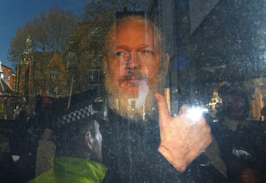 epa08652074 (FILE) Wikileaks co-founder Julian Assange arrives at Westminster Magistrates Court in London, Britain, 11 April 2019 (reissued 07 September 2020). WikiLeaks founder Assange was due to app ...