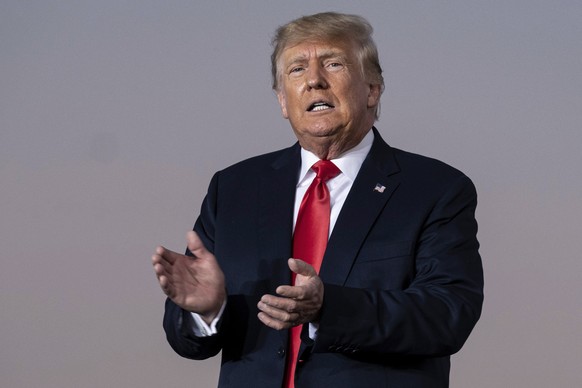 FILE - Former President Donald Trump prepares to take the stage during a rally in Perry, Ga., on Sept. 25, 2021. The New York attorney general