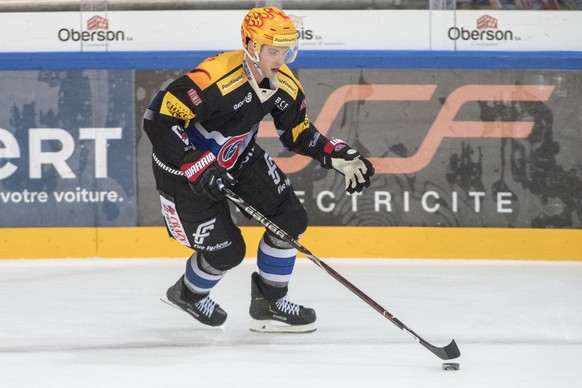 Fribourgs Topscorer Samuel Walser waehrend dem Meisterschaftsspiel der National League zwischen dem HC Fribourg-Gotteron und den ZSC Lions, am Freitag, 5. Oktober 2018, in der BCF Arena in Fribourg. ( ...