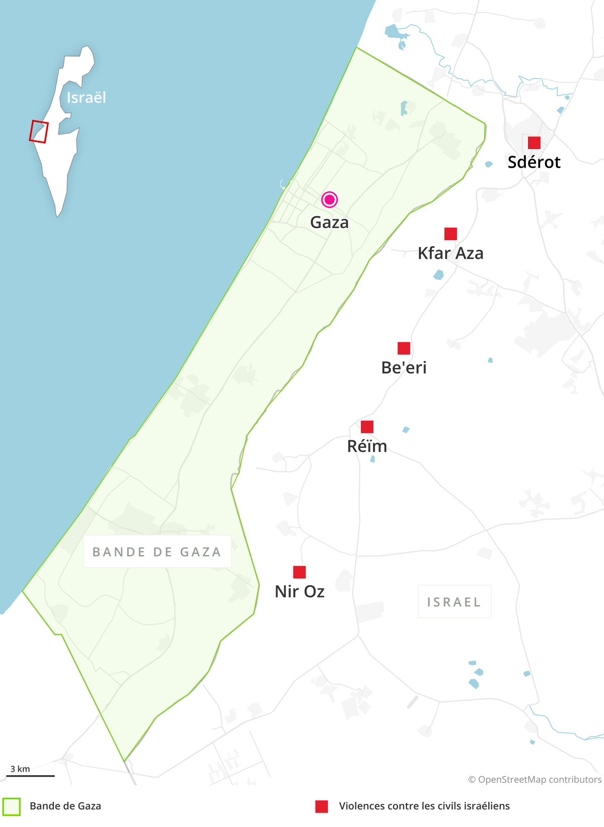 Les massacres perpétrés par le Hamas en Israël.