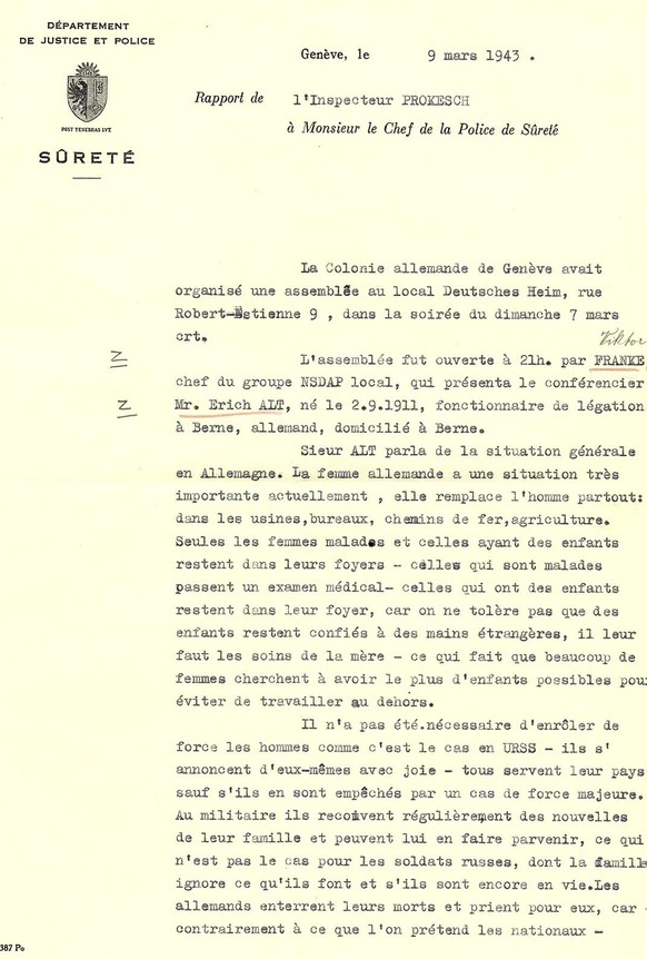 Die Genfer Polizei beobachtete die Tätigkeiten der NSDAP-Ortsgruppe ganz genau.
https://www.recherche.bar.admin.ch/recherche/#/de/archiv/einheit/3573503