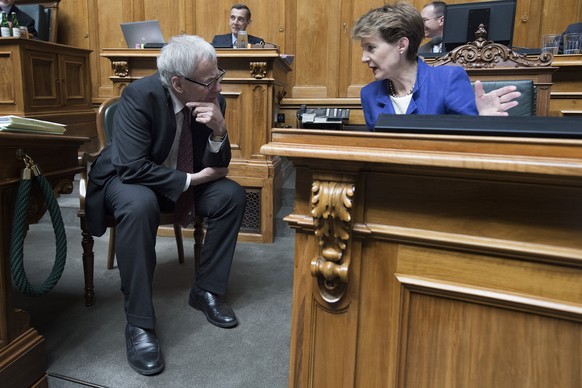 FDP-Nationalrat Kurt Flury mit Simonetta Sommaruga.