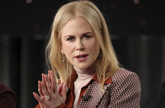 FILE- In this Jan. 15, 2020, file photo, actress Nicole Kidman speaks at the &quot;The Undoing&quot; panel during the HBO TCA 2020 Winter Press Tour at the Langham Huntington in Pasadena, Calif. Hong  ...