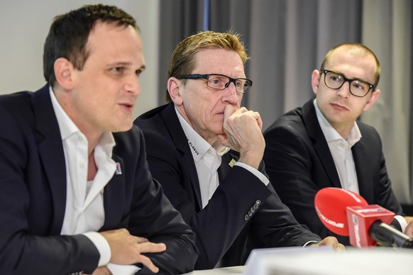 Florian Kohler (l.) und Raeto Raffainer (r.), hier zusammen mit dem ehemaligen Nationaltrainer Glen Hanlon, gehören dem «Gericht» an.