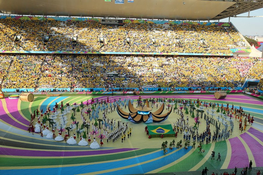 12.06.2014; Sao Paulo; Fussball - WM Brasilien 2014 - Eroeffnungsfeier; Uebersicht (Matthew Ashton/AMA/freshfocus)