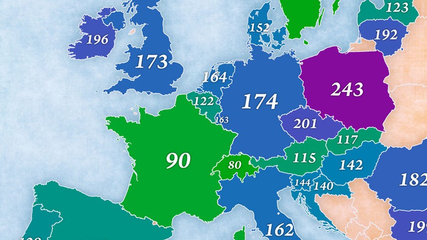 Diese Karte zeigt die CO2-Bilanz von E-Autos in Europa - watson