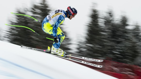Henrik Von Appen of Chile in action during a training session of the men&#039;s downhill race of the FIS Alpine Ski World Cup at the Lauberhorn, in Wengen, Switzerland, Tuesday, January 10, 2017. (KEY ...