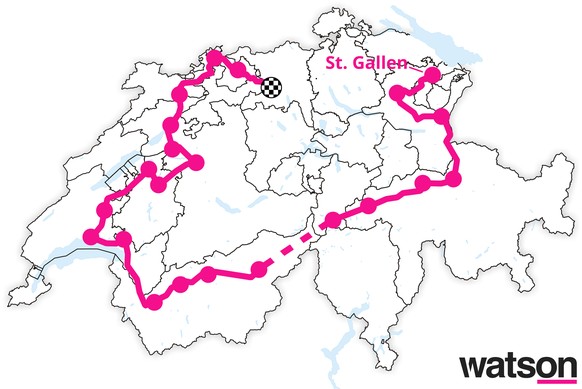 Die heutige Strecke führte die vier Wanderer von Wattwil nach St.Gallen.&nbsp;