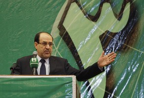 Irakischer Ministerpräsident hier bei einer Ansprache im Juli: Nun stellt sich selbst&nbsp;Nuri al-Malikis eigene Partei gegen ihn.&nbsp;