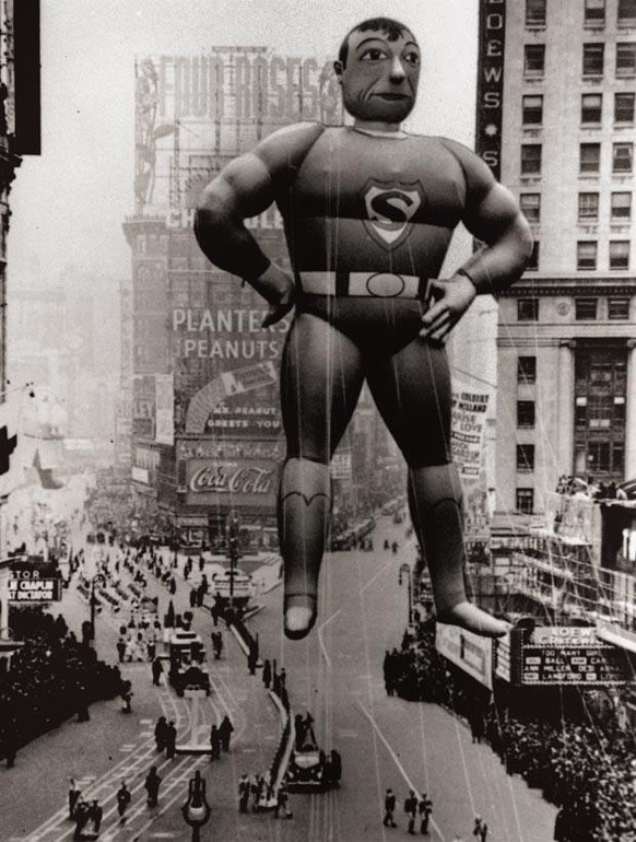 Superman float at the 1939 Macys parade, New York, Manhattan