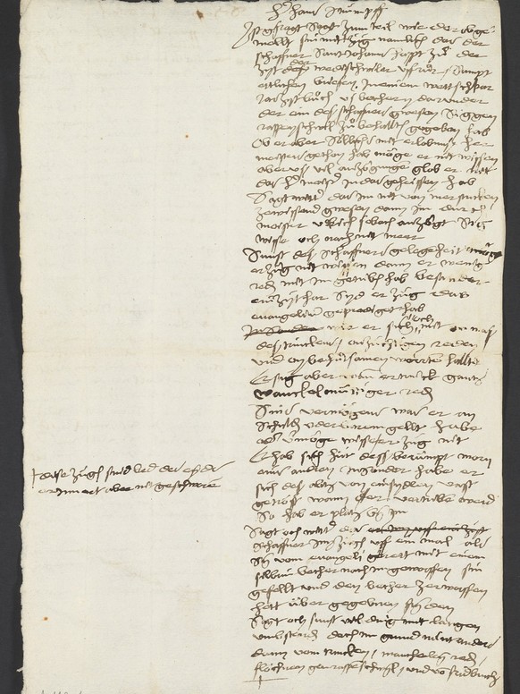 Zeugenaussage von Johannes Stumpf, 1528.
