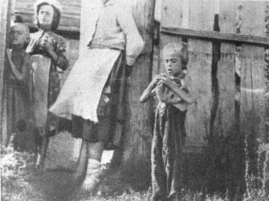 Ukrainische Hungerflüchtlinge im Holodomor. 