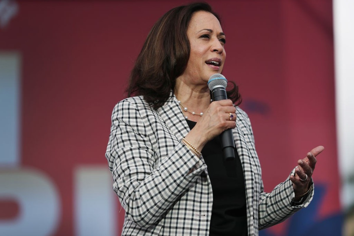 MIAMI, FLORIDA - OCTOBER 31: Democratic Vice Presidential Nominee Sen. Kamala Harris (D-CA) makes a campaign stop at Florida International University on October 31, 2020 in Miami, Florida. Harris cont ...