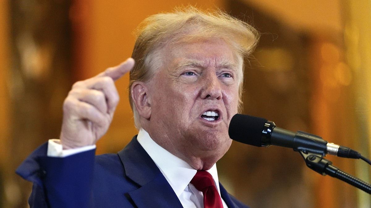 FILE - Former President Donald Trump speaks during a news conference at Trump Tower, May 31, 2024, in New York. Trump?s lawyers are alleging that his hush money conviction was tainted by juror miscond ...
