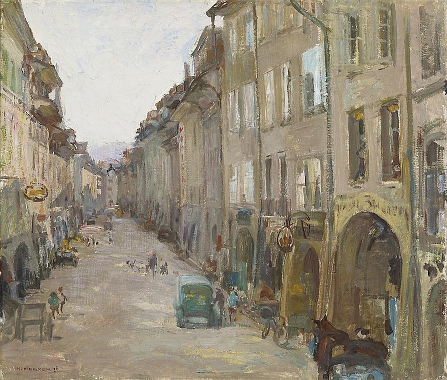 Metzgergasse Bern, Gemälde von Alfred Marxer