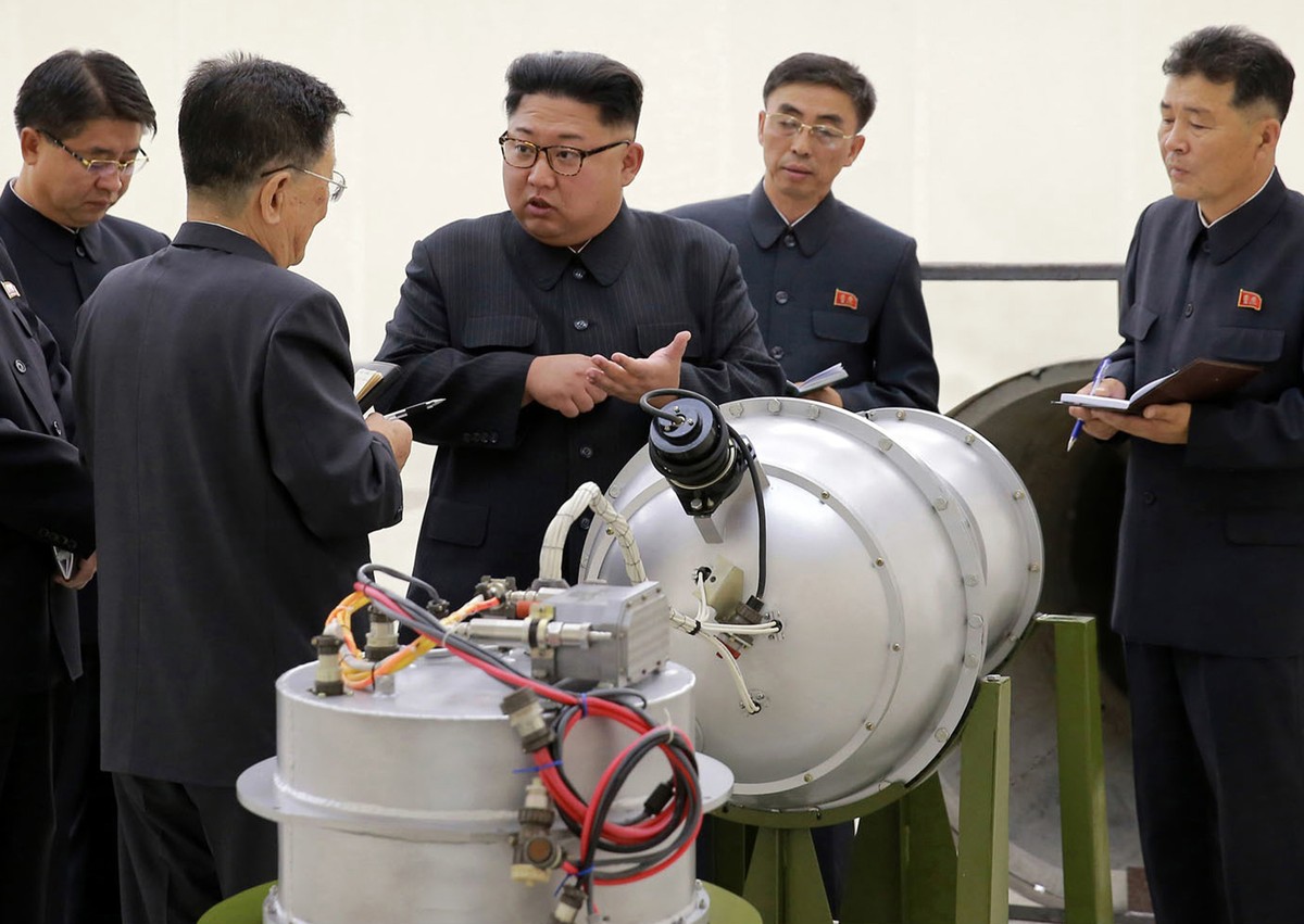 FILE - This undated file image distributed on Sept. 3, 2017, by the North Korean government, shows North Korean leader Kim Jong Un at an undisclosed location. As North Korea conducts more powerful wea ...