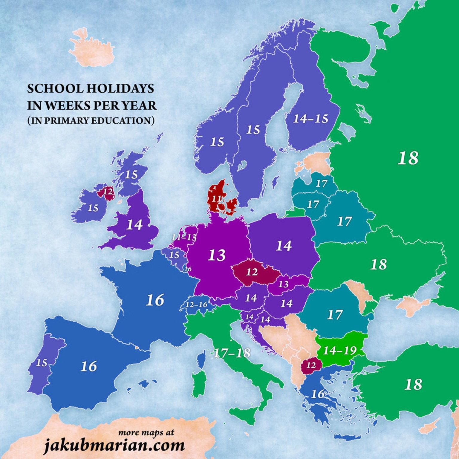 Die Ferien-Könige in der Schweiz sind das Tessin mit 15,5 und das Wallis mit 15 Wochen Schulferien pro Jahr.