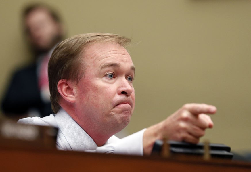 Rep. Mick Mulvaney, R-S.C., questions Mylan CEO Heather Bresch on Capitol Hill in Washington, Wednesday, Sept. 21, 2016, as she testifies before the House Oversight Committee hearing on EpiPen price i ...
