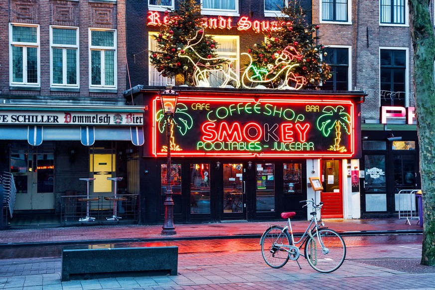 Ein Coffeeshop in Amsterdam. Dort kann man Weed kaufen.