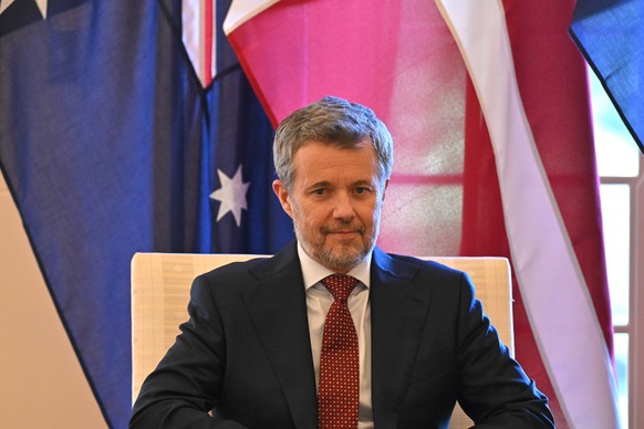 epa12820767 Denmark's King Frederik X during a Ceremonial Welcome at Government House in Canberra, Australian Capital Territory, Australia, 15 March 2026. The Danish royal couple is on a six-day  ...