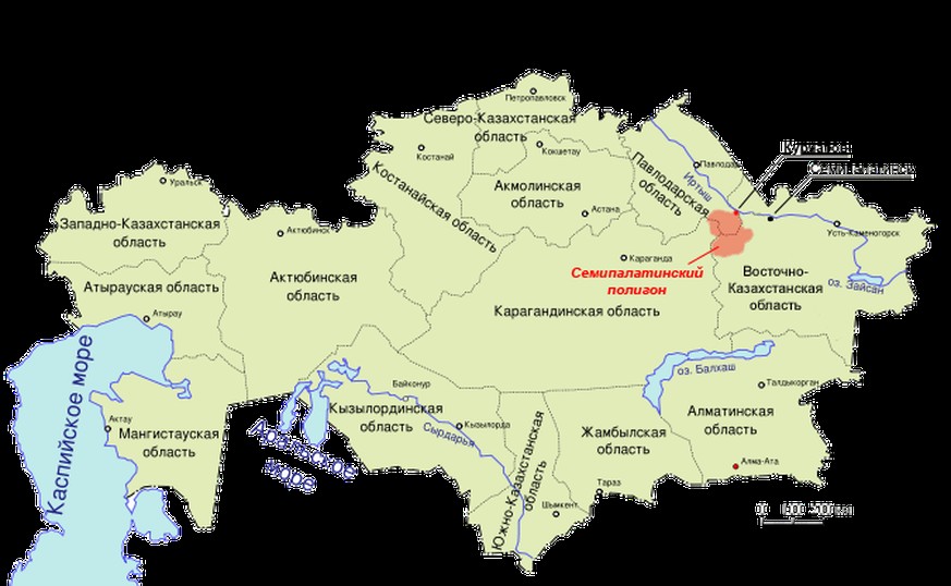 Karte Kasachstan Testgelände Semipalatinsk
