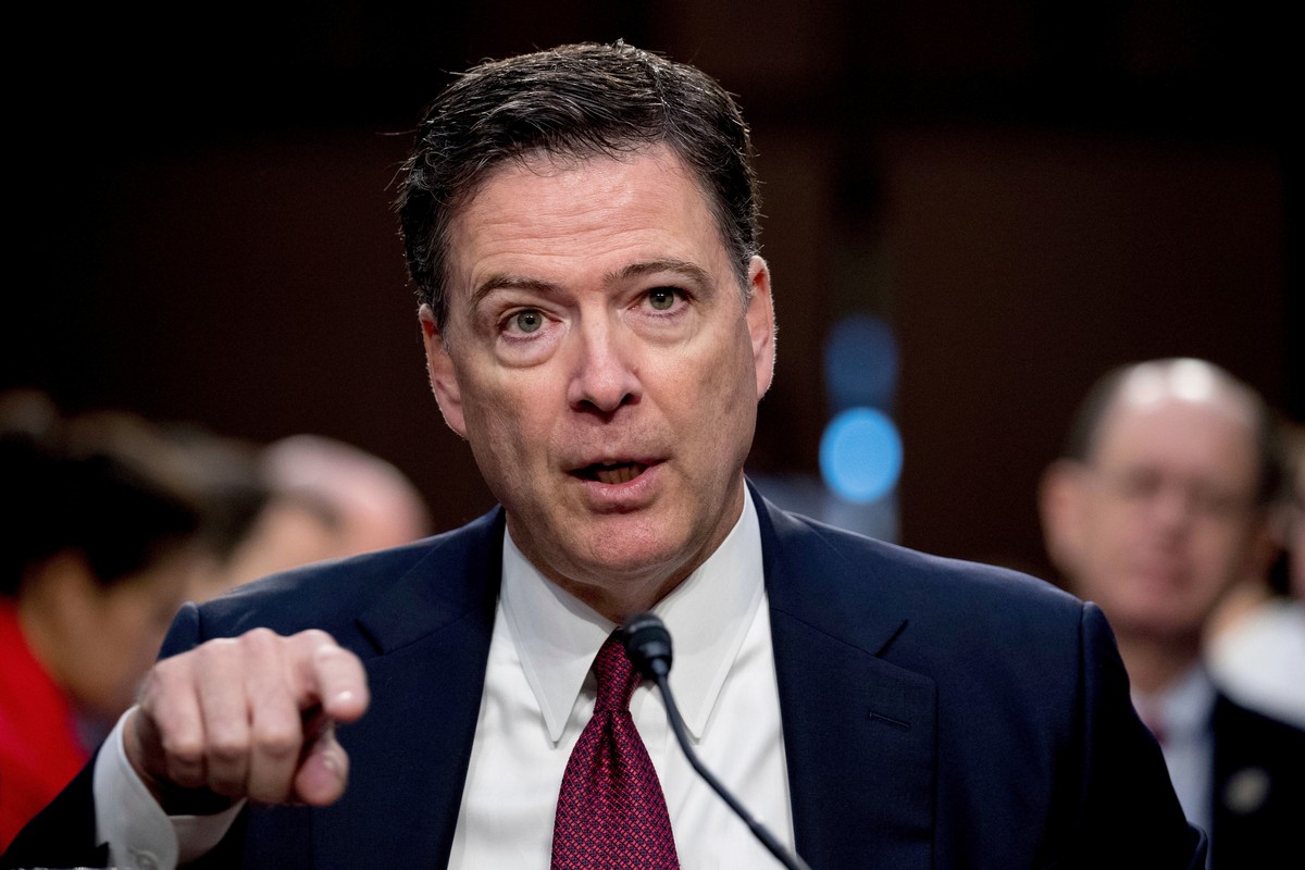 FILE - Former FBI Director James Comey speaks during a Senate Intelligence Committee hearing on Capitol Hill in Washington, June 8, 2017. (AP Photo/Andrew Harnik, File)
James Comey