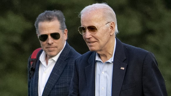 FILE - President Joe Biden and his son Hunter Biden arrive at Fort McNair in Washington on Sunday, June 25, 2023.  (AP Photo/Andrew Harnik, file) Joe Biden, Hunter Biden