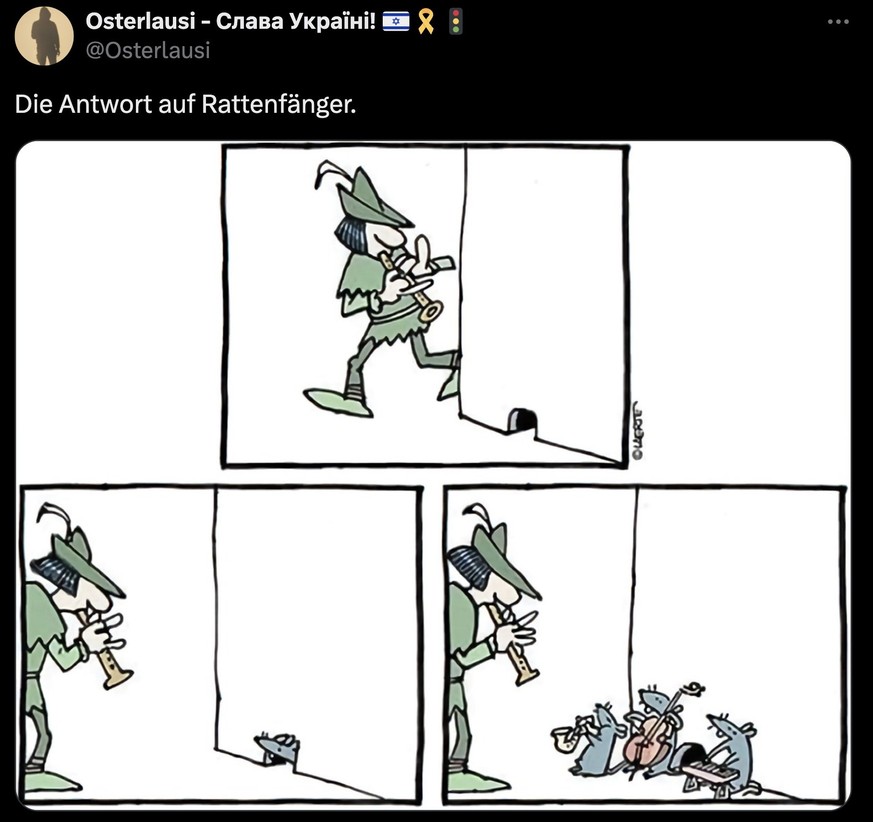 Karikatur Rattenfänger