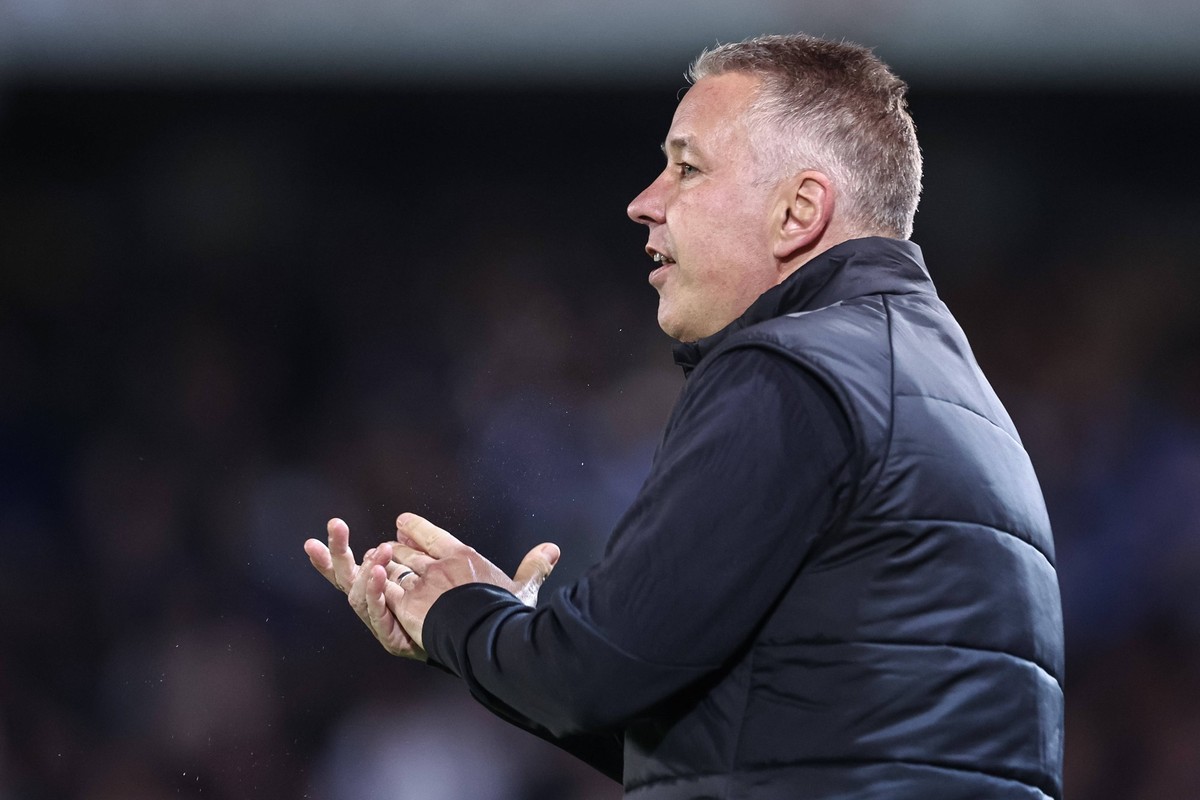 Sky Bet League 1 Peterborough United v Blackpool Darren Ferguson manager of Peterborough United applauds his team as they win 5-1 during the Sky Bet League 1 match Peterborough United vs Blackpool at  ...