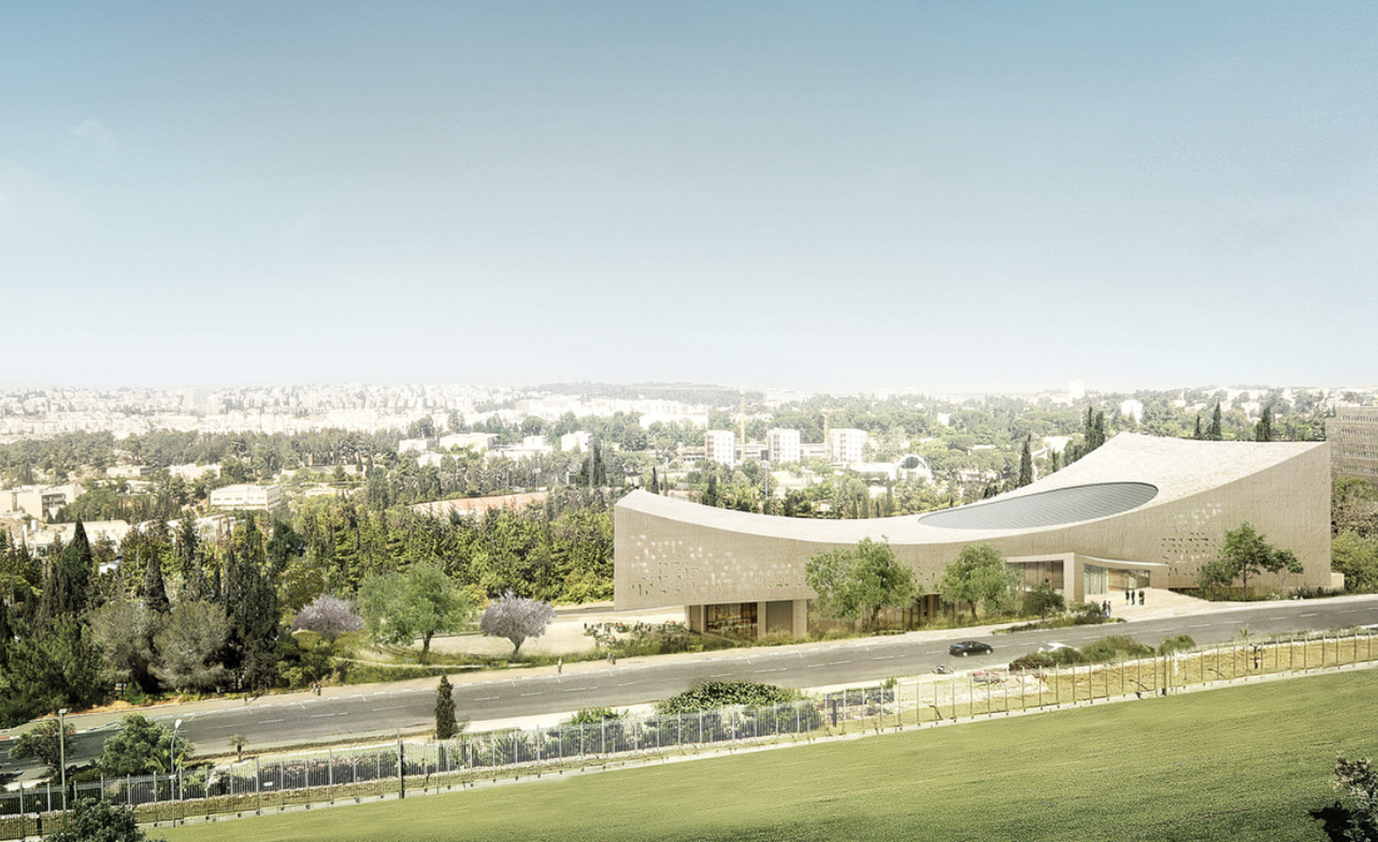 Die Bibliothek thront über Givat Ram, dem Stadtteil im Zentrum Jerusalems.