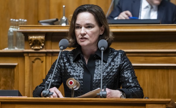 Kommissionssprecherin Kris Vietze, FDP-TG, aeussert sich zu Digitalisierung im Gesundheitsbereich, an der Fruehjahrssession der Eidgenoessischen Raete, am Donnerstag, 7. Maerz 2024 im Nationalrat in B ...