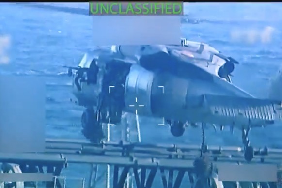 This image from video posted on Attorney General Pam Bondi&#039;s X account, and partially redacted by the source, shows an oil tanker being seized by U.S. forces off the coast of Venezuela, Wednesday ...