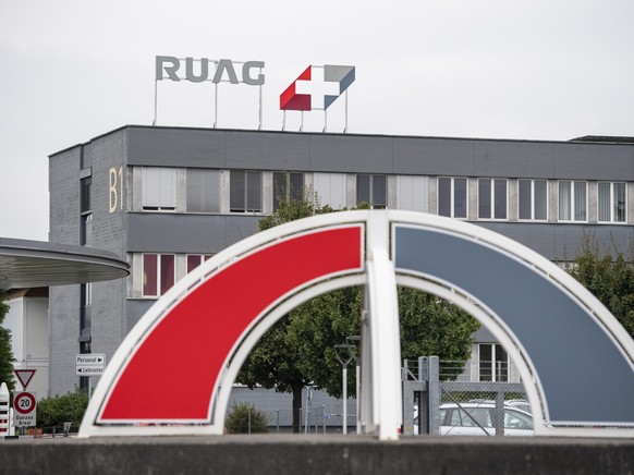 ARCHIVBILD ZUM UMSATZ BEI RUAG --- Das Logo der Ruag Holding AG am Sitz in Emmen im Kanton Luzern am Mittwoch, 30. September 2020 in Emmen. (KEYSTONE/Urs Flueeler)