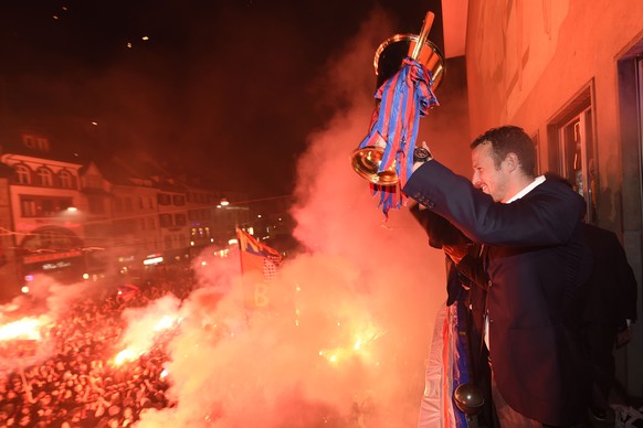 Gefeiert und unbestritten: Streller feiert 2014 den jüngsten Meistertitel des FC Basel.