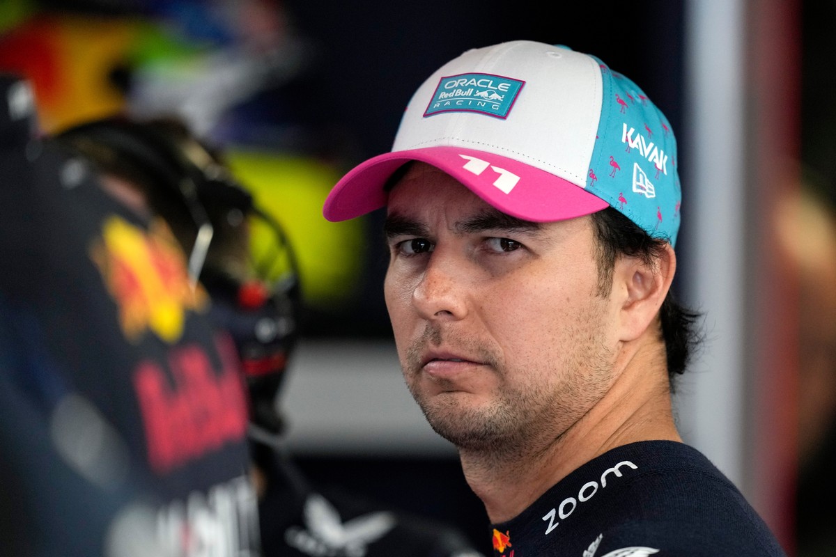 FILE - Red Bull driver Sergio Perez (11) waits for the Formula One Miami Grand Prix auto race to begin at the Miami International Autodrome, May 7, 2023, in Miami Gardens, Fla. (AP Photo/Rebecca Black ...