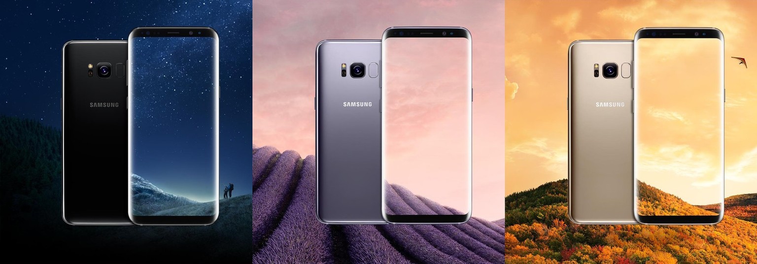 Das Galaxy S8 sowie S8 Plus gibt es bei uns zum Start in drei Farben: Schwarz, Grau und Silber.