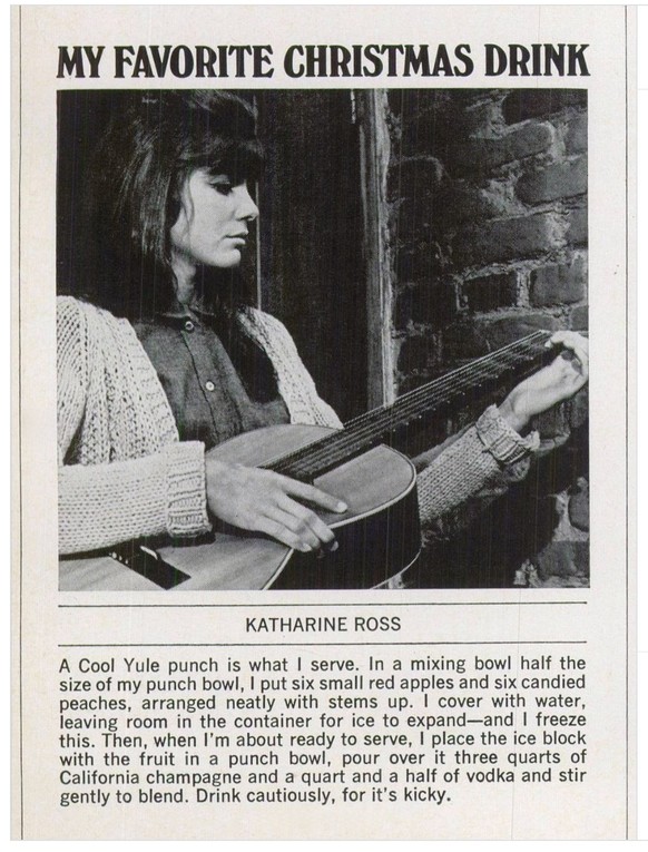 Town and Country December 1968 Issue - Hollywood Celebs name their favourite Christmas Drinks.

https://www.instagram.com/p/DR5bLdEjut9/?img_index=1